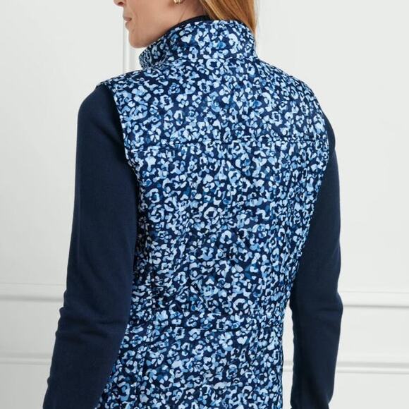 Talbot's Petite Quilted Vest Size MP Blue Animal Fleece Lined Classic Timeless - Picture 5 of 12